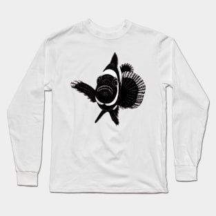 Black ocellaris clownfish illustration Long Sleeve T-Shirt